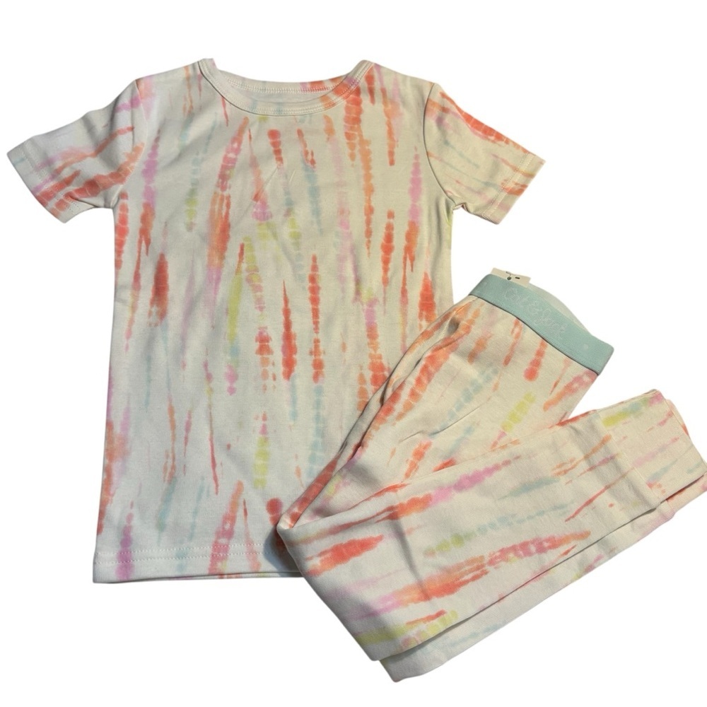 NWT Cat & Jack Pajama Set 4T Kids Tie-Dye Multicolor 100% Cotton + Bonus Set